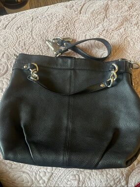 Coach Brooke Black Pebbled Leather Hobo Bag with silverTone Hardware EUC Y2K